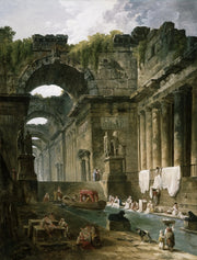 Hubert Robert - Ruins of a Roman Bath with Washerwomen