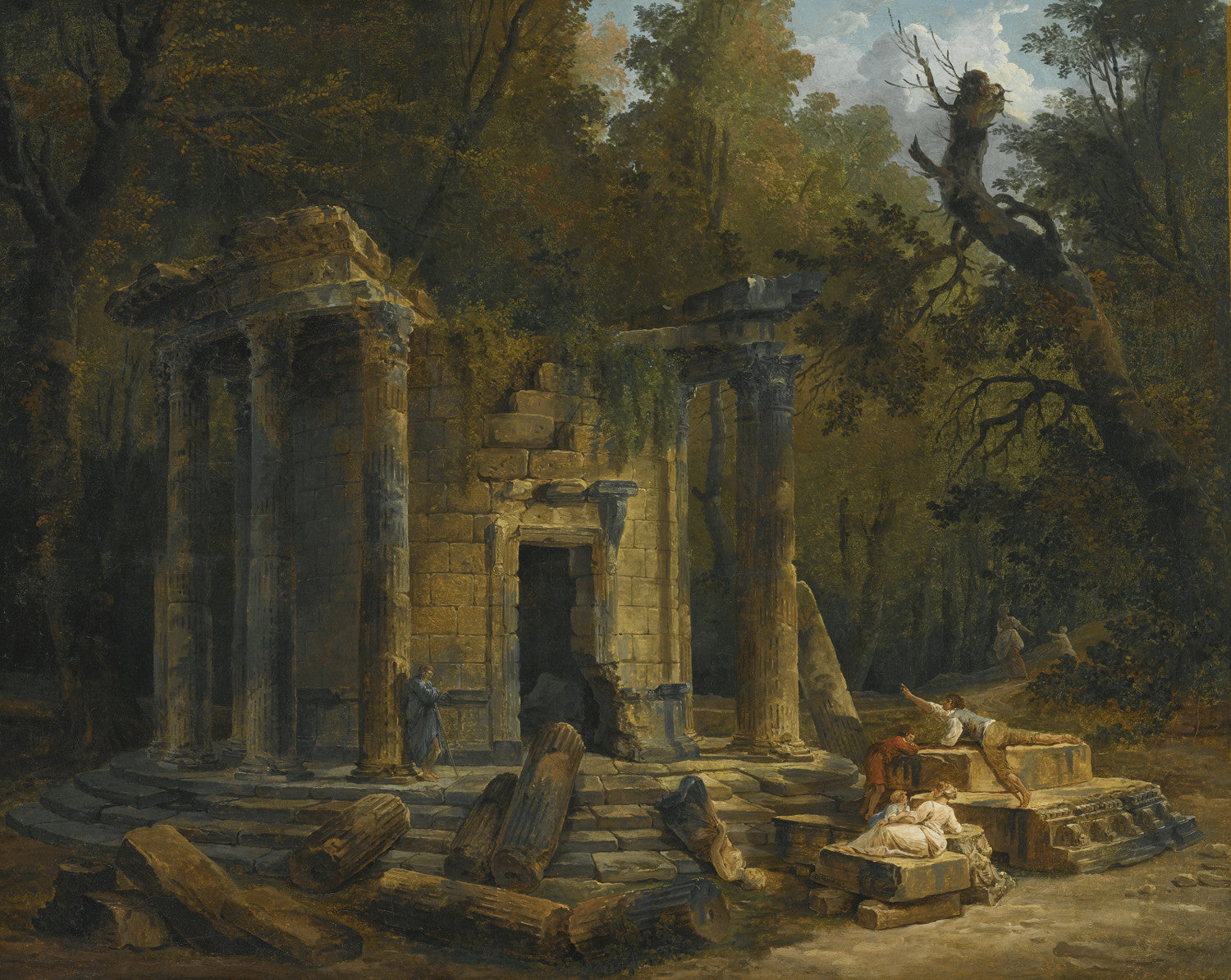 Hubert Robert - Temple of Philosophy at Ermenonville