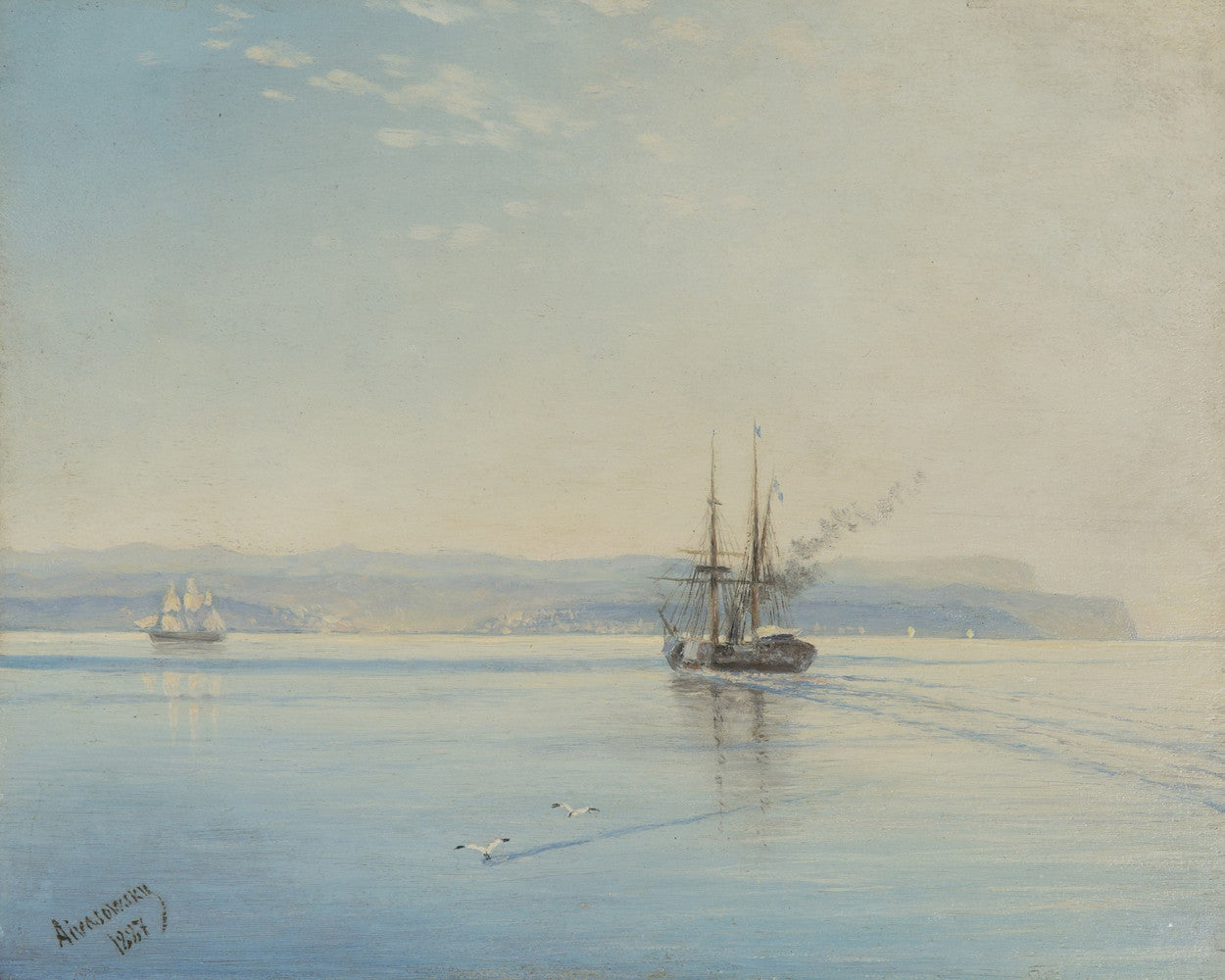 Ivan Konstantinovich Aivazovsky - Steamer Returning Home-Reproduction-Get Custom Art