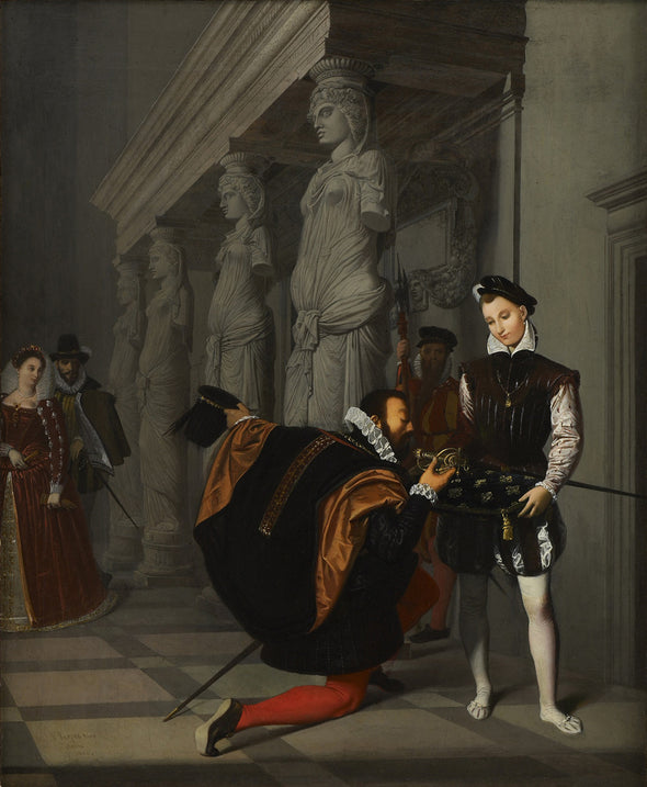 Jean-Auguste-Dominique Ingres - Don Pedro of Toledo Kissing Henry IV's Sword