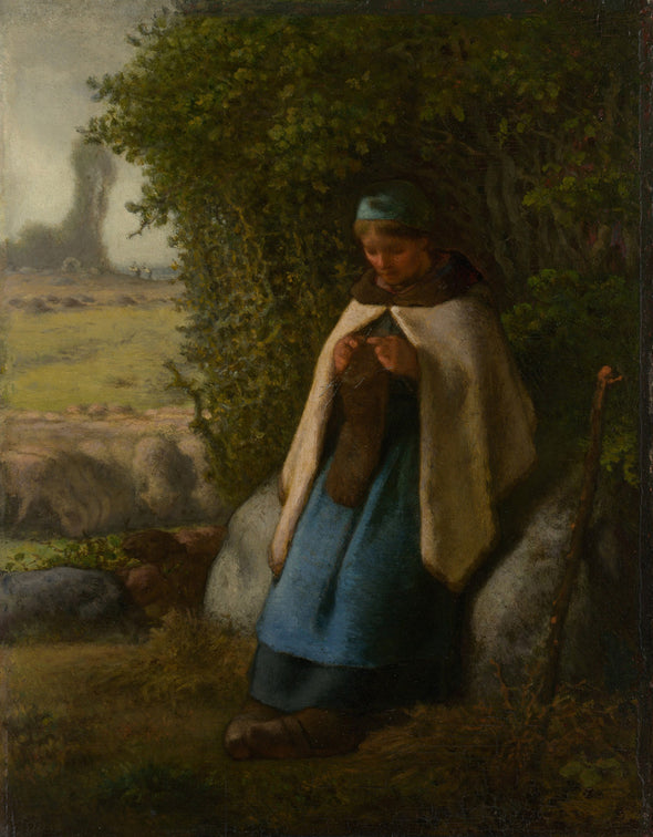 Jean-François Millet - Shepherdess Seated on a Rock