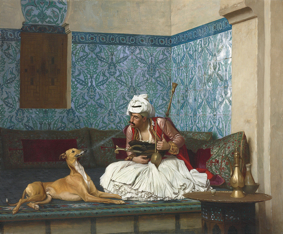 Jean-Léon Gérôme - Arnaut Blowing Smoke in His Dog's Nose