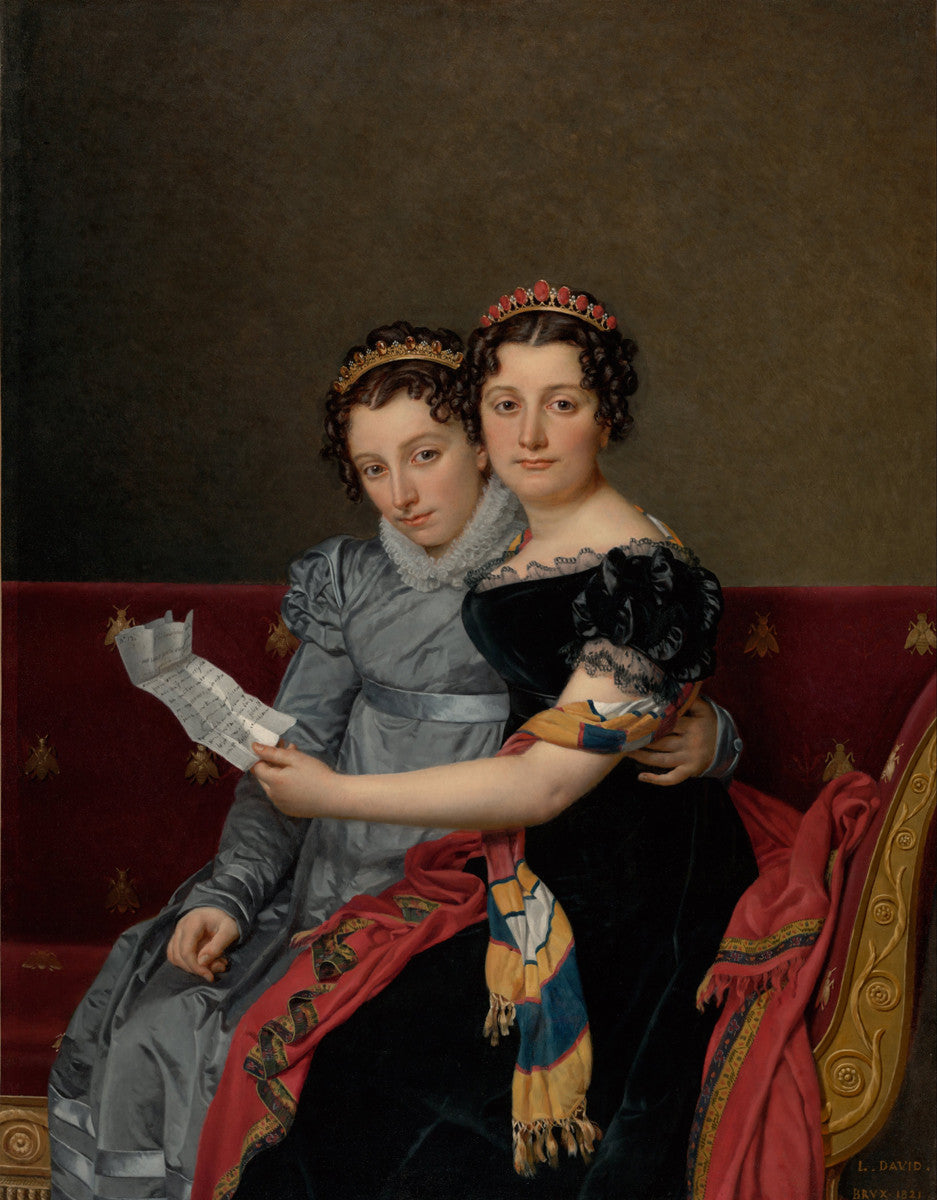 Jacques-Louis David - The Sisters Zénaïde and Charlotte Bonaparte-Reproduction-Get Custom Art