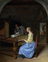 Jan Steen - A Young Woman Playing a Harpsichord to a Young Man