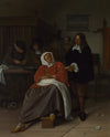 Jan Steen - An Interior with a Man offering an Oyster to a Woman