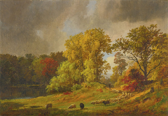 Jasper Francis Cropsey - A Shepherd and his Flock