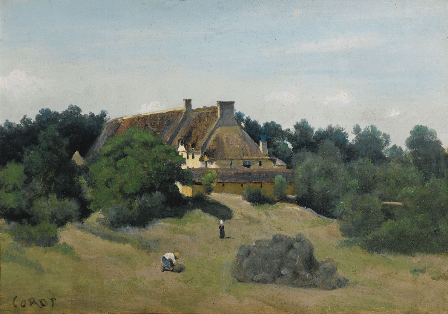Jean-Baptiste-Camille Corot - A Farm in Saint Martin-Reproduction-Get Custom Art