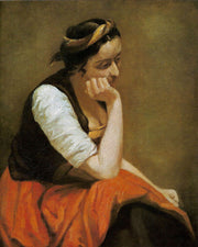 Jean-Baptiste-Camille Corot - A Thinking Girl-Reproduction-Get Custom Art