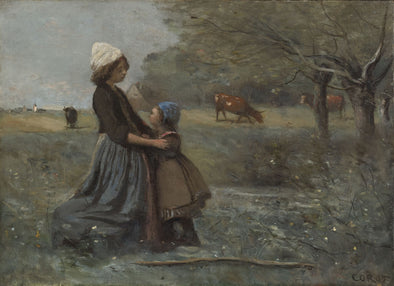 Jean-Baptiste-Camille Corot - The Sisters in the Meadow
