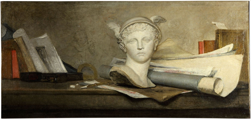 Jean-Baptiste-Simeon Chardin - Still life with attributes of the arts-Reproduction-Get Custom Art