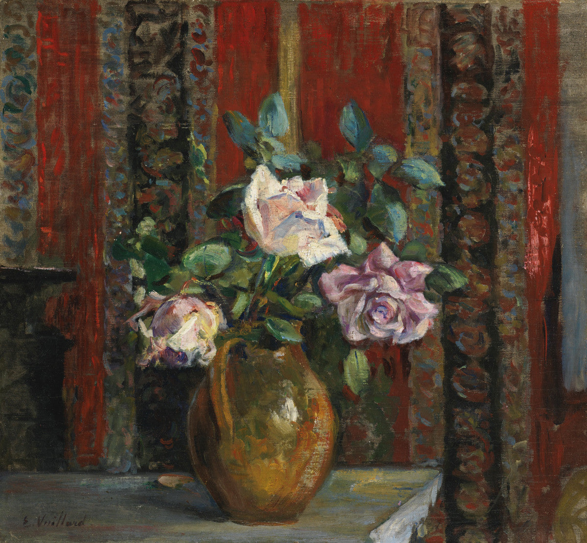 Jean-Édouard Vuillard - Roses Dans Un Pichet-Reproduction-Get Custom Art