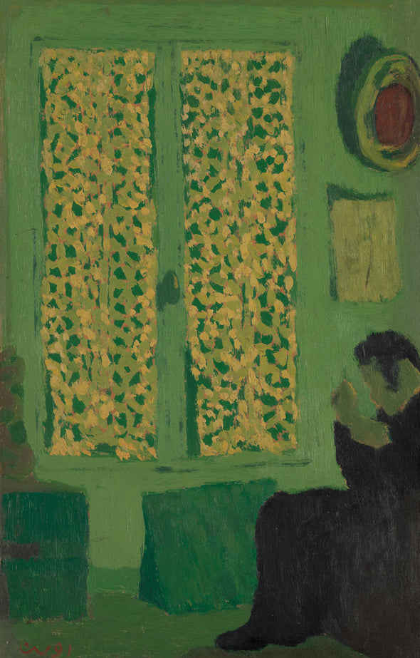 Jean-Édouard Vuillard - The Green Interior (Figure Seated by a Curtained Window)