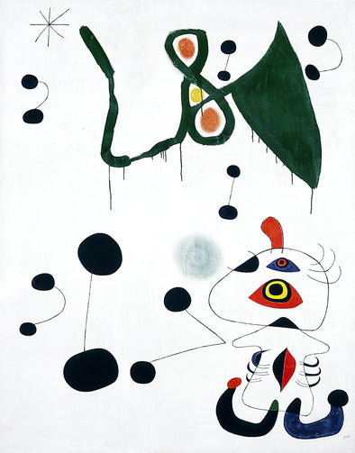 Joan Miró - Femme et oiseau dans la nuit