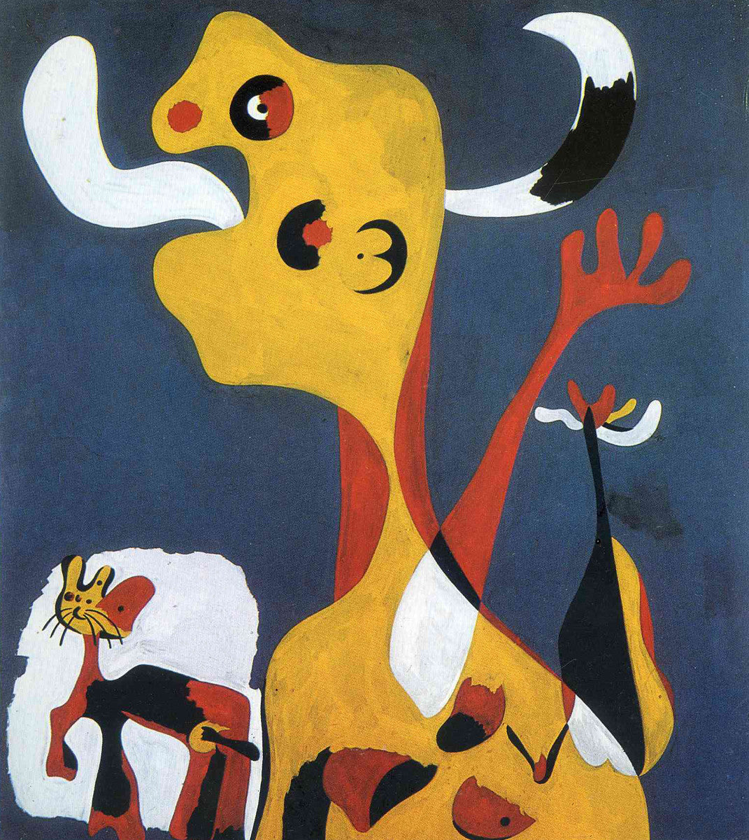 Joan Miró - Woman and Dog in front of the Moon