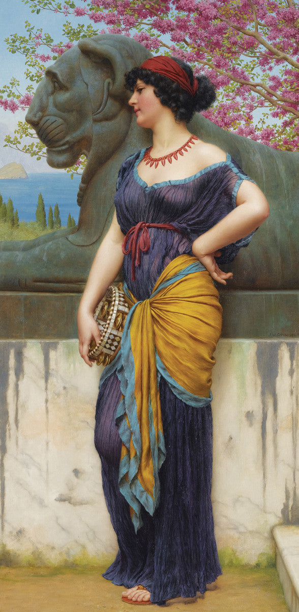 John William Godward - In The Grove of The Temple of Isis-Reproduction-Get Custom Art
