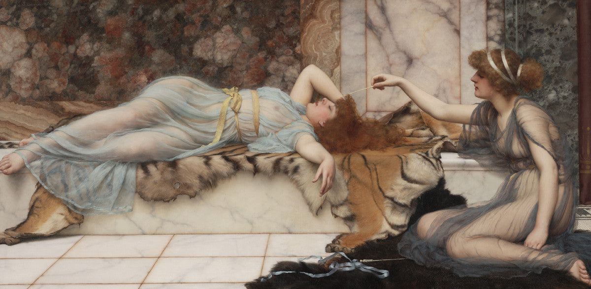 John William Godward - Mischief and Repose-Reproduction-Get Custom Art