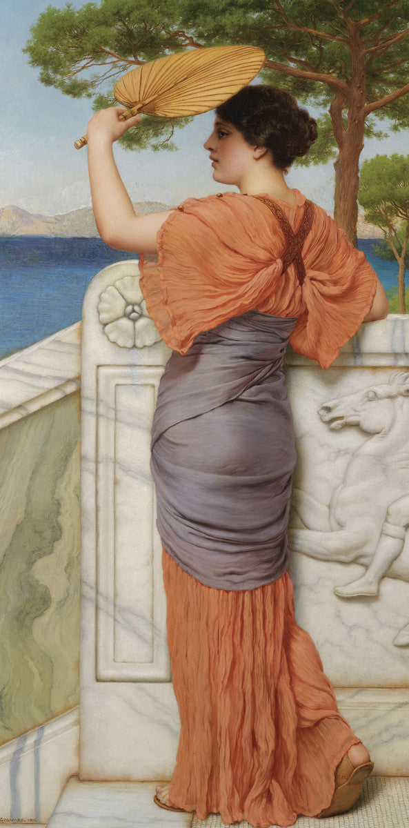 John William Godward - On The Balcony-Reproduction-Get Custom Art