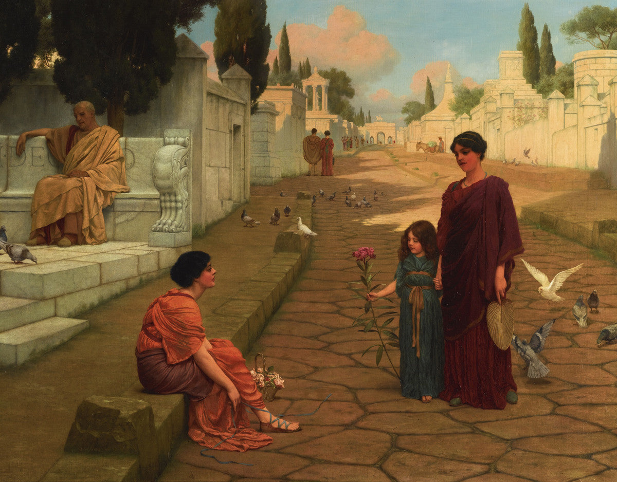 John William Godward - Outside The Gate Of Pompeii