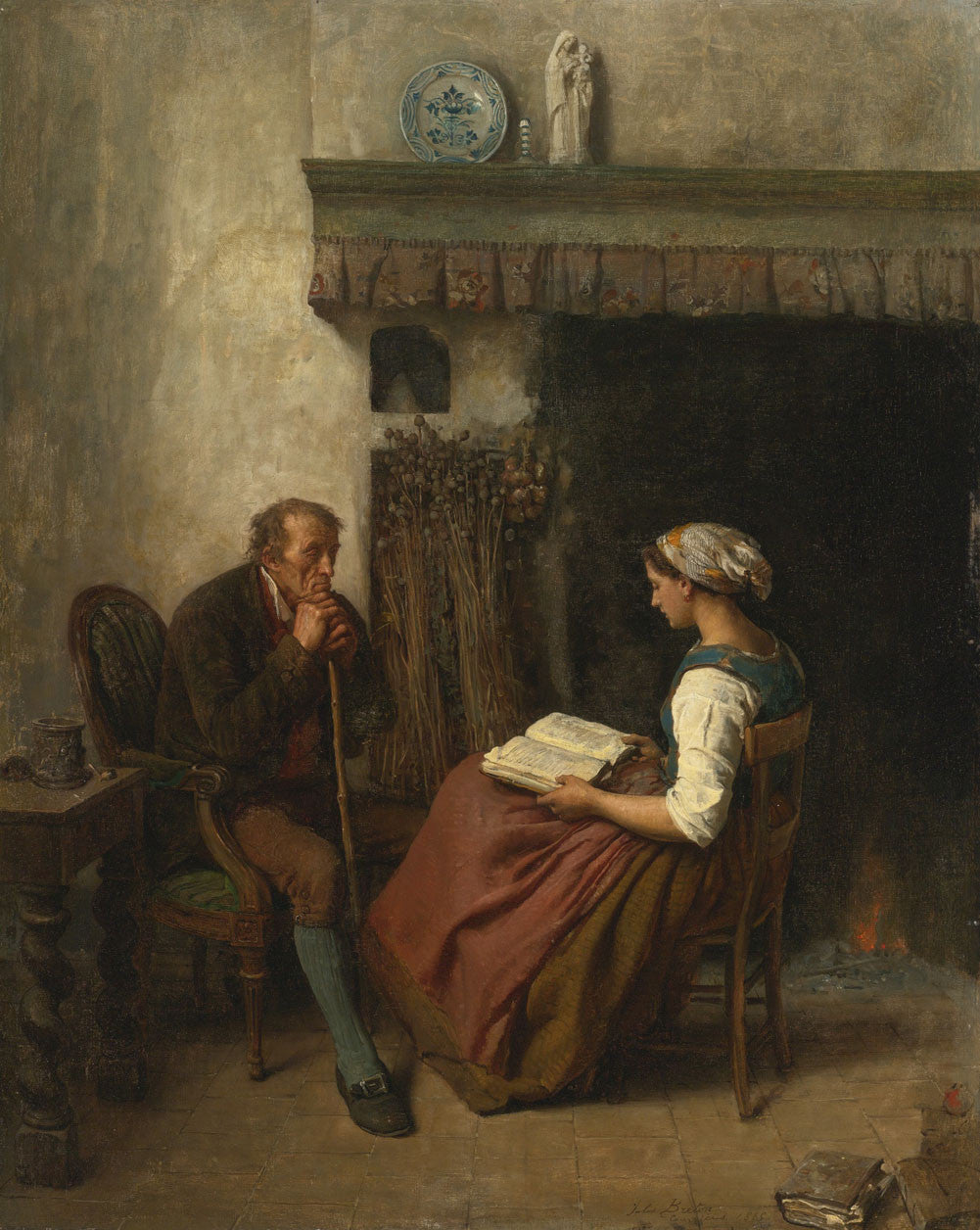 Jules Breton - La Lecture-Reproduction-Get Custom Art