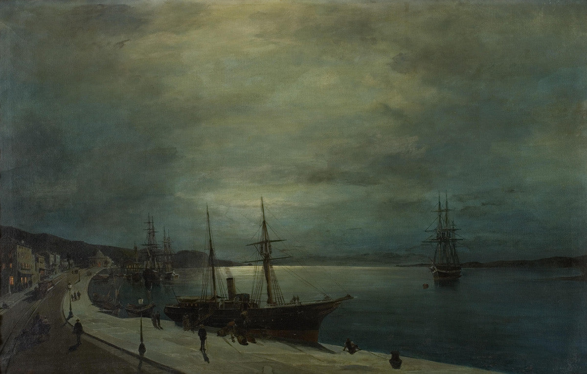 Konstantinos Volanakis - Moonlit Harbour