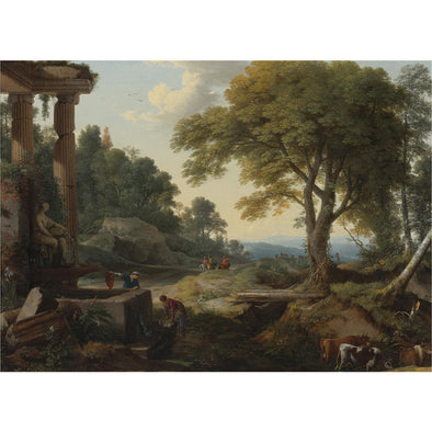 Laurent de La Hyre - Landscape with two Women at Fountain