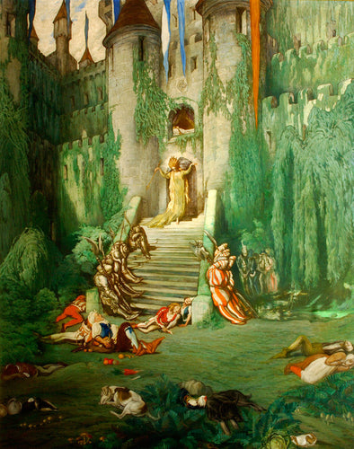 Léon Bakst - The Sleeping Beauty, The Princess and the Court Fall Asleep for a Hundred Years