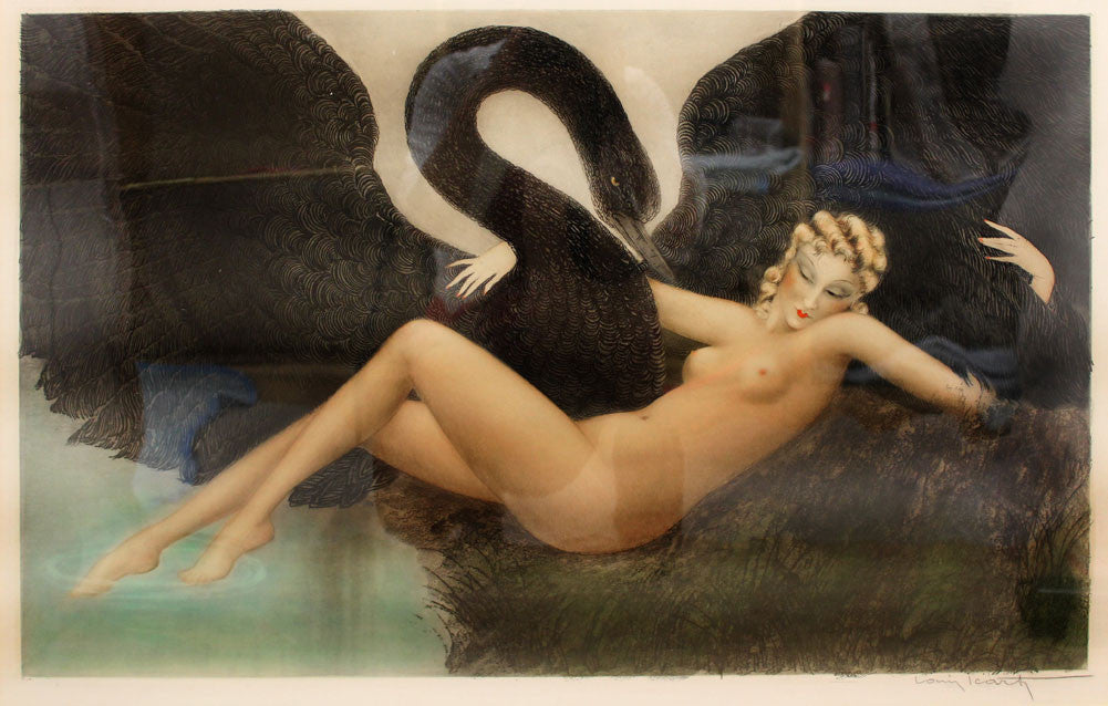 Louis Icart - Leda and the Swan