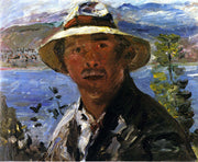 Lovis Corinth - Selbstbildnis mit dem Strohhut-Reproduction-Get Custom Art