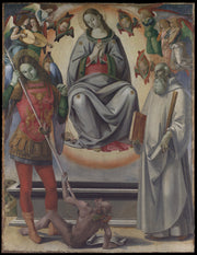 Luca Signorelli - The Assumption of the Virgin with Saints Michael and Benedict