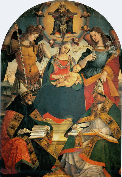 Luca Signorelli - The Trinity the Virgin and two Saints