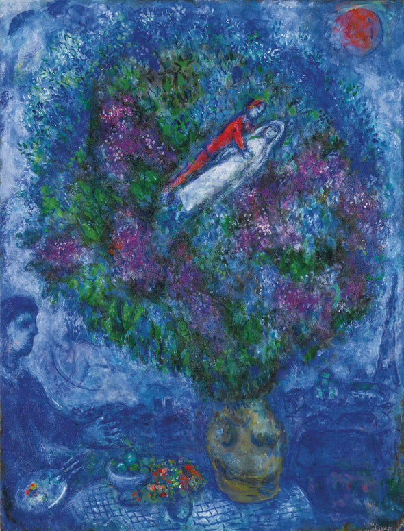 Marc Chagall - Les Amoureux Dans Le Bouquet De Fleurs