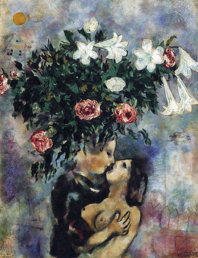 Marc Chagall - Lovers Under Lilies