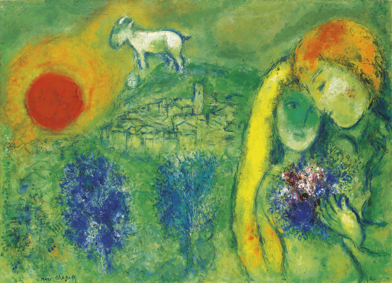 Marc Chagall - The Lovers of Vence-Reproduction-Get Custom Art