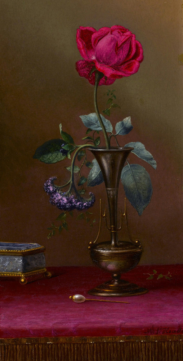 Martin Johnson Heade - Red Rose and Heliotrope in a Vase