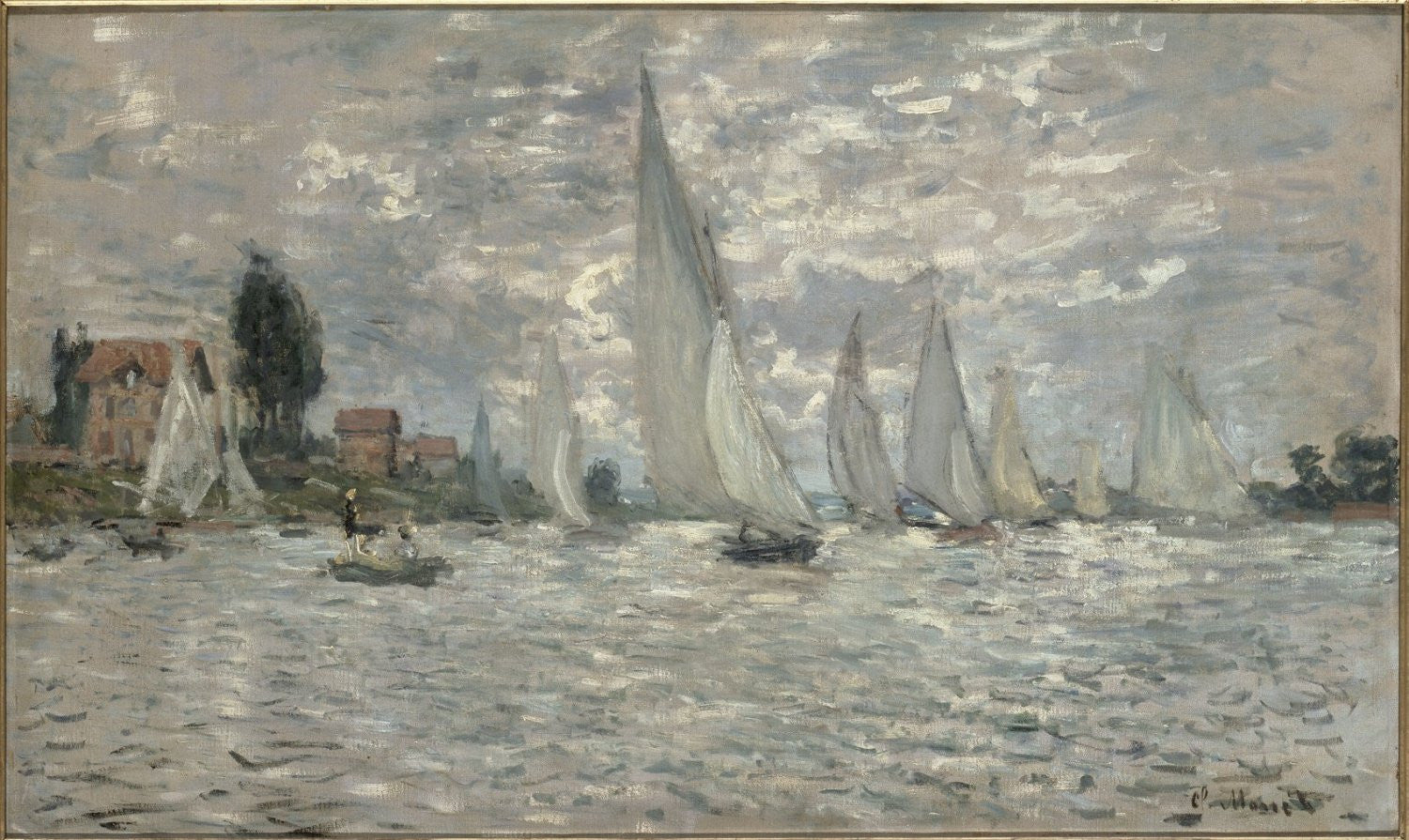 Monet - Les Barques Régates À Argentauil Vers-Reproduction-Get Custom Art
