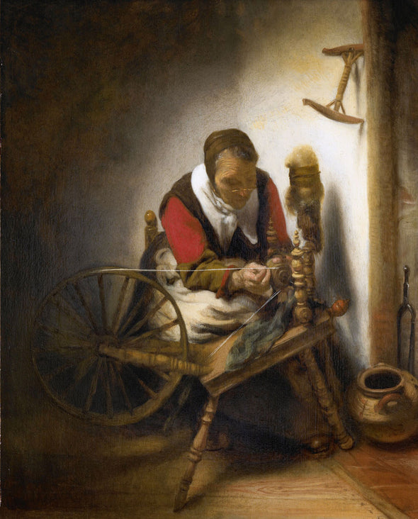 Nicolaes Maes - A Woman Spinning
