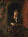 Nicolaes Maes - Meisje aan het venster, bekend als 'De peinzende'