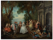 Nicolas Lancret - Dance before a Fountain-Reproduction-Get Custom Art