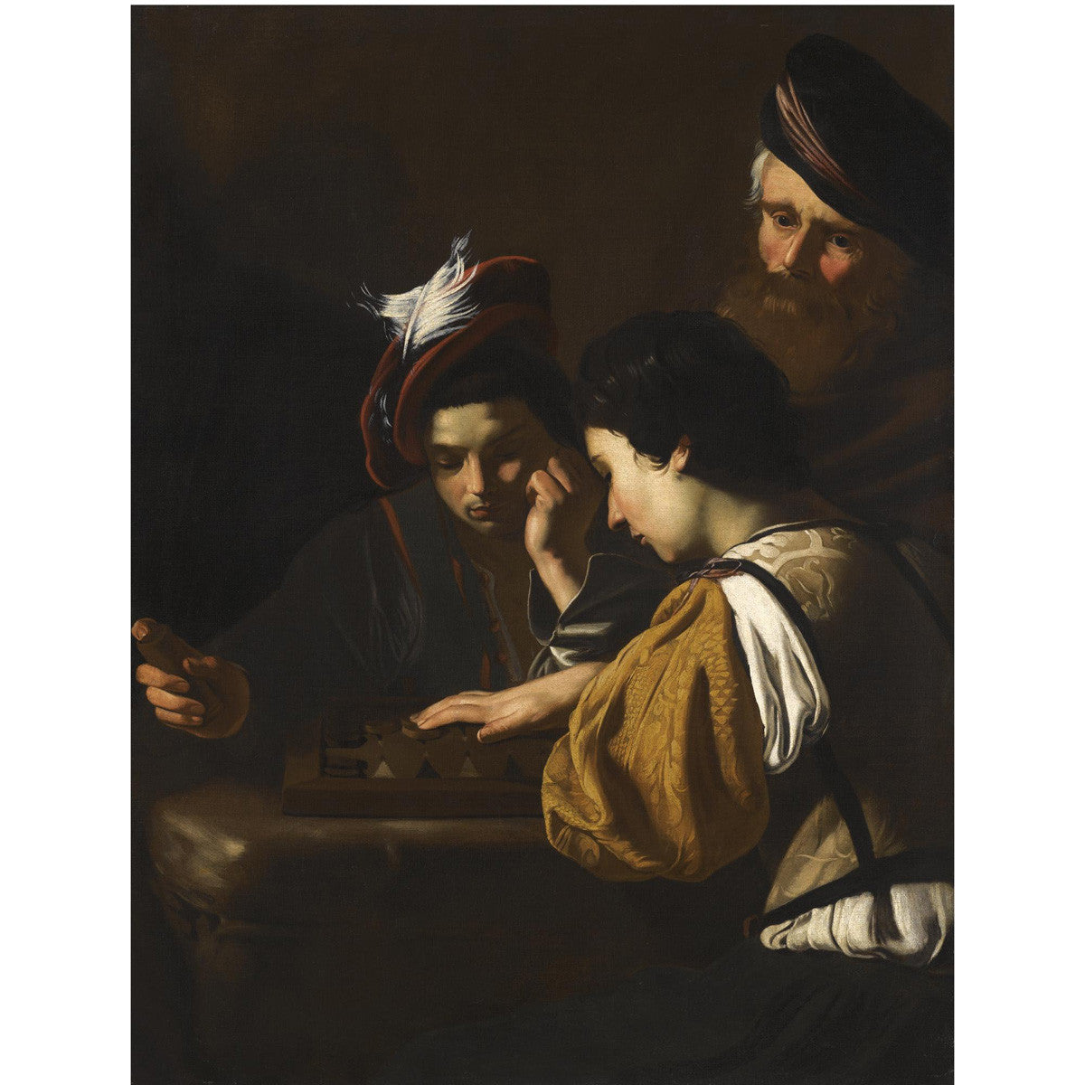 Nicolas Tournier - Young Boys Playing Backgammon-Reproduction-Get Custom Art