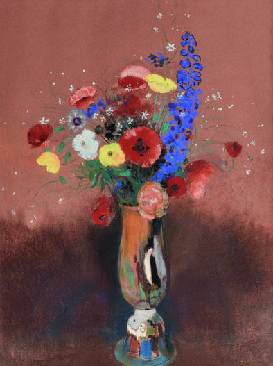 Odilon Redon - Bouquet of wild flowers in a Long Necked Vase