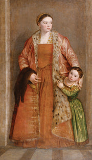Paolo Veronese - Portrait of Countess Livia da Porto Thiene and her Daughter Deidamia-Reproduction-Get Custom Art