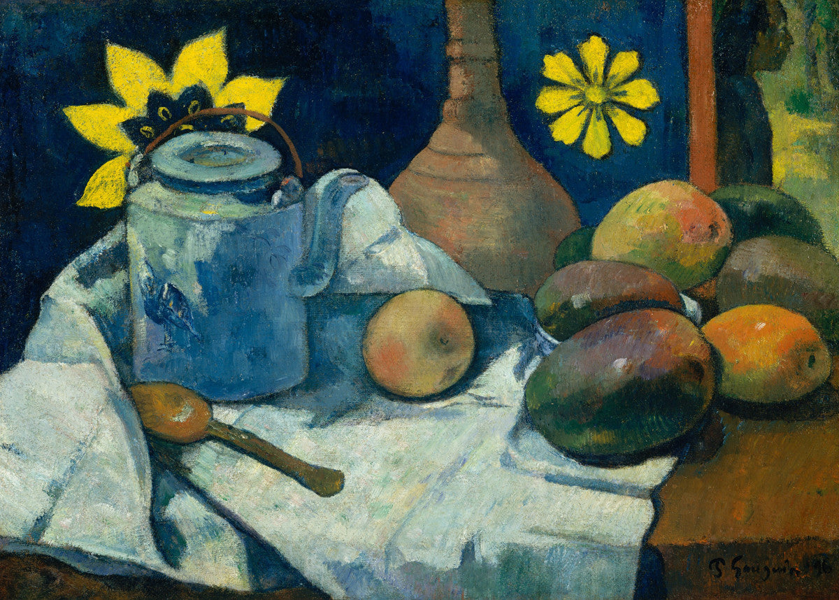Paul Gauguin - Still Life with Teapot and Fruit-Reproduction-Get Custom Art