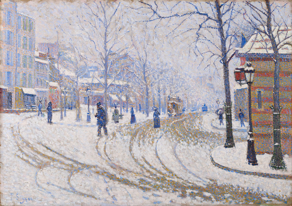 Paul Signac - Snow, Boulevard de Clichy, Paris-Reproduction-Get Custom Art