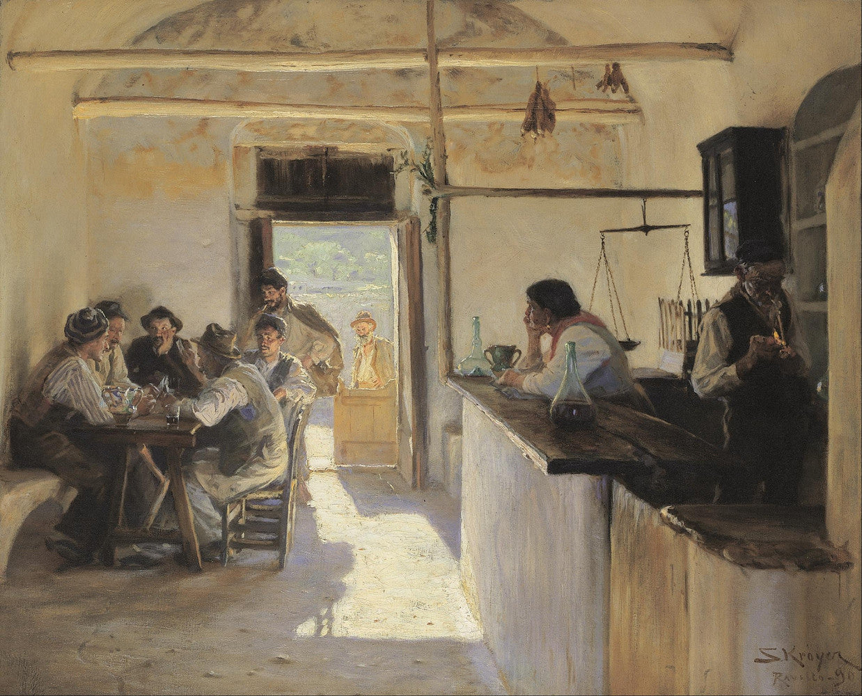 Peder Severin Kroyer - Osteria in Ravello-Reproduction-Get Custom Art