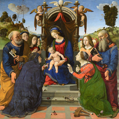Piero di Cosimo - Madonna and Child Enthroned with saints