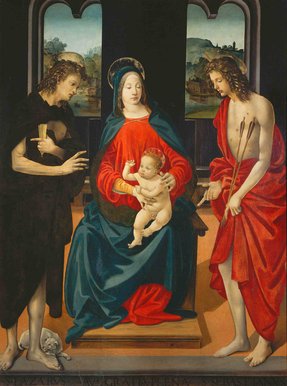 Piero di Cosimo - Madonna and Child with Saints Lazarus and Sebastian