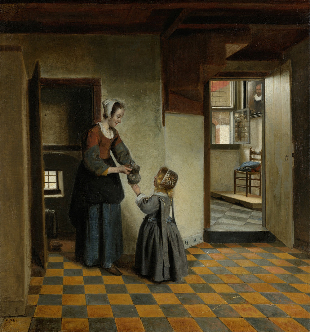 Pieter de Hooch - A Woman with a Child in a Pantry
