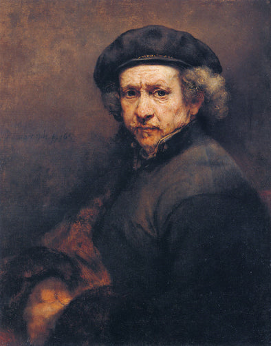 Rembrandt  - Self Portrait with Beret and Turned Up Collar