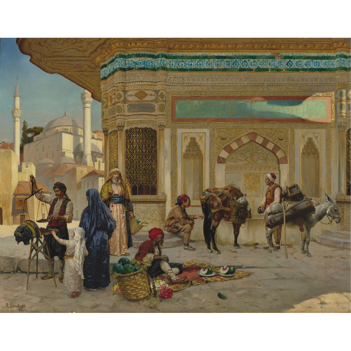 Rudolph Ernst - The Fountain of Ahmed Iii, Istanbul-Reproduction-Get Custom Art
