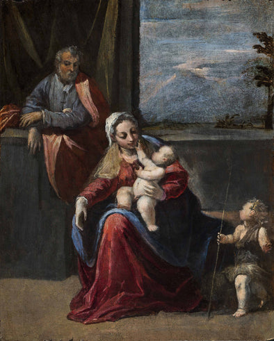 Scarsellino - Holy Family with Young Saint John the Baptist